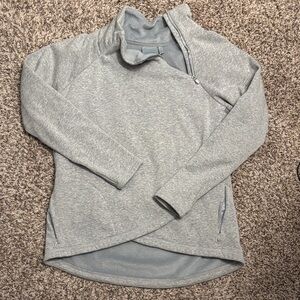 Athleta Cozy Karma Gray Fleece-Lined Pullover